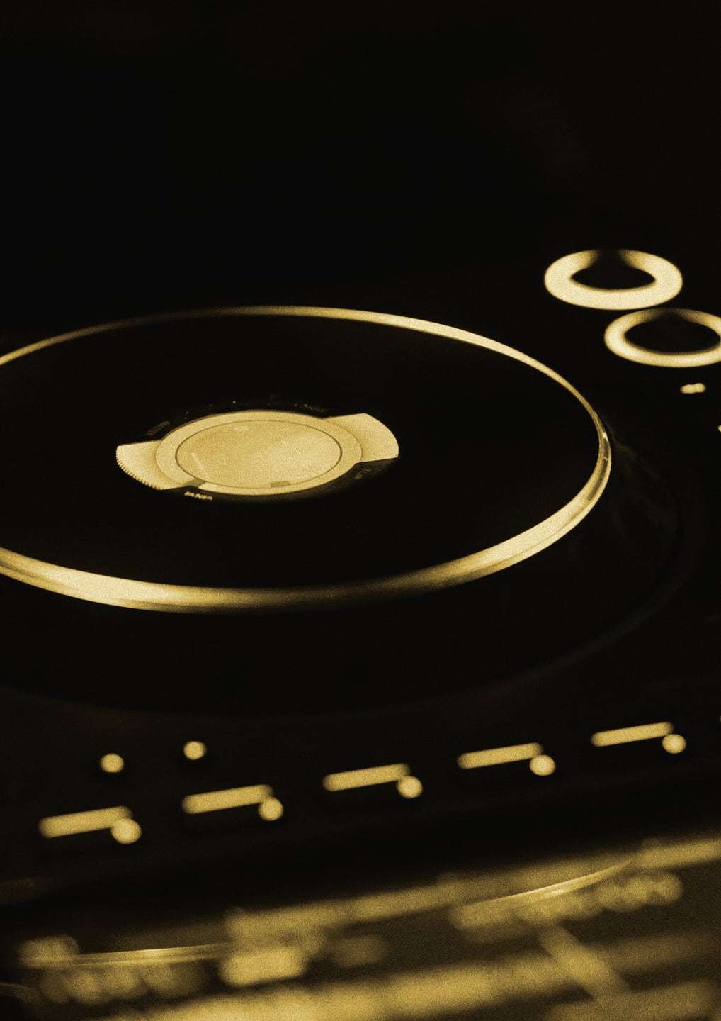 Işıklı DJ çaların jog tekerleği, yakın plan